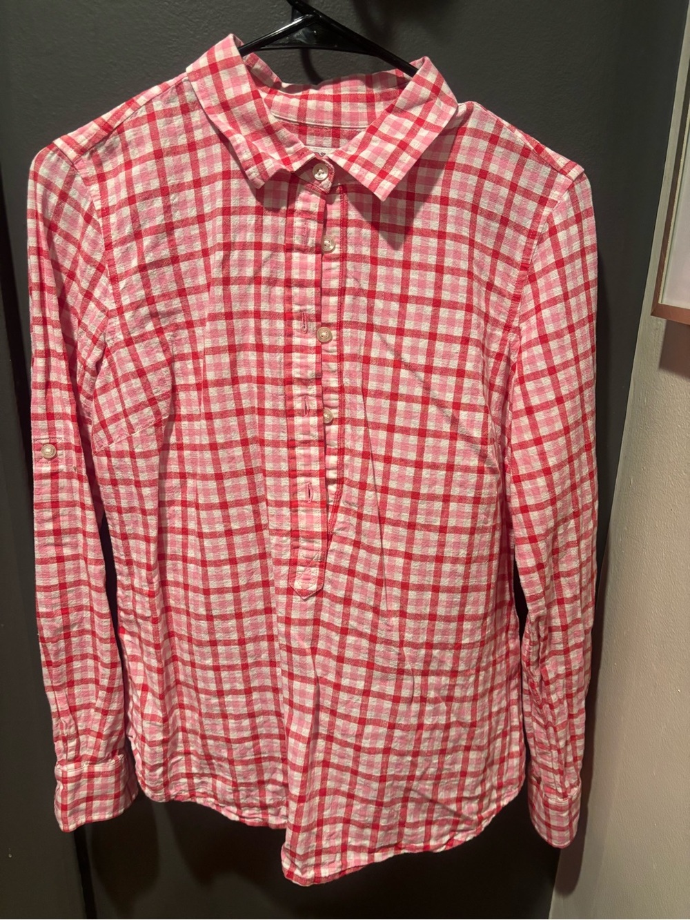 Vineyard Vines Red and White Gingham Button-Up